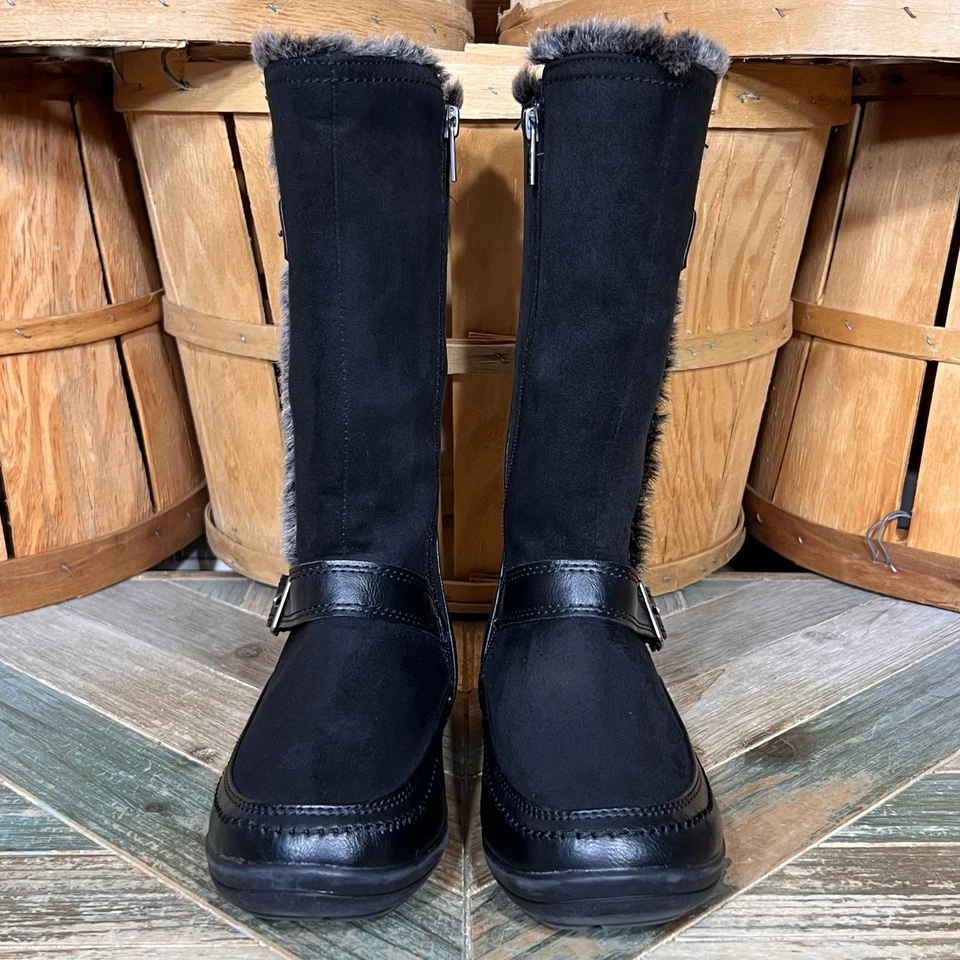 Nine West Naydine Botas de Nieve Negras Imitación Cuero Gamuza Piel Sintética Juvenil Niña Talla 3 Foto 4 de 4