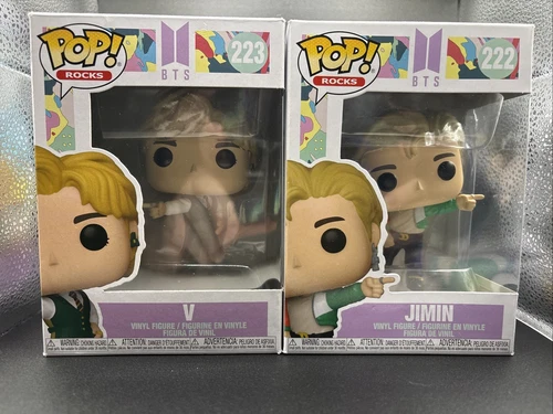 Lot of 2 Funko Pop! Rocks BTS V 223 & Jimin 223 Dynomite