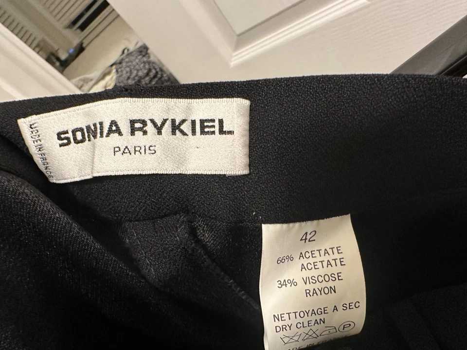 Traje Pantalón Vintage Años 90 Sonia Rykiel Negro Manderin Collar - 14 Foto 4 de 4