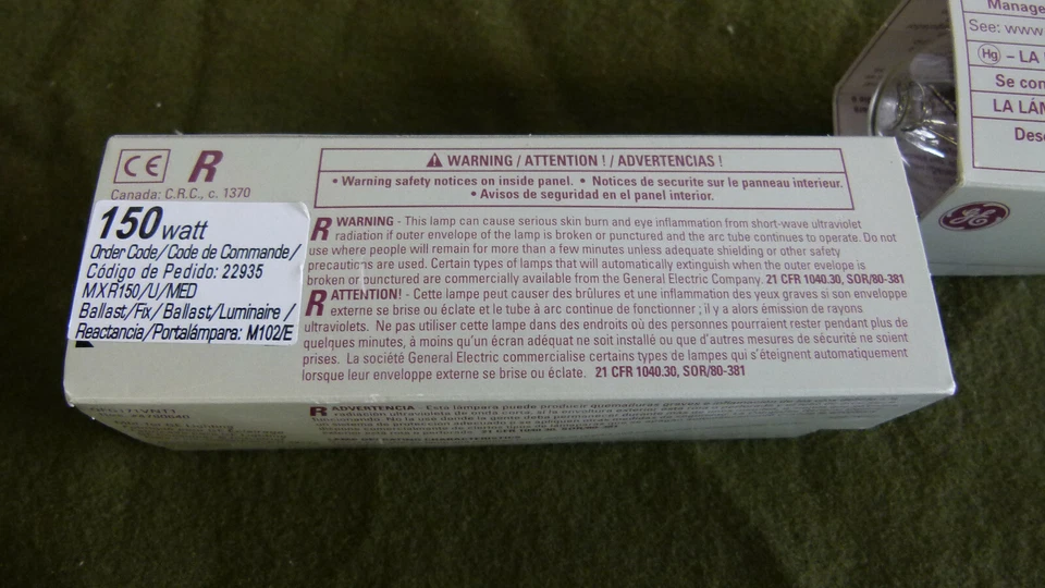 Lote de 2 - GE 22935 - MXR150/U/MED Multi-Vapor Haluro Metal Bombilla HID Foto 3 de 4