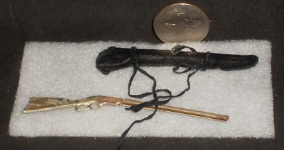 Scabbard Leather Gun Case Black Old Rifle 1:12 Dollhouse Miniature Cowboy 
