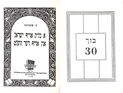 Holocaust Yiddish B. Szefner A blik oyf Yisroel un oyf der velt 1958, dedication