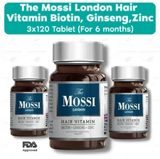 3 LOT The Mossi London Hair Vitamin 3 x 120 Tablet  (LIMITED STOCKS)