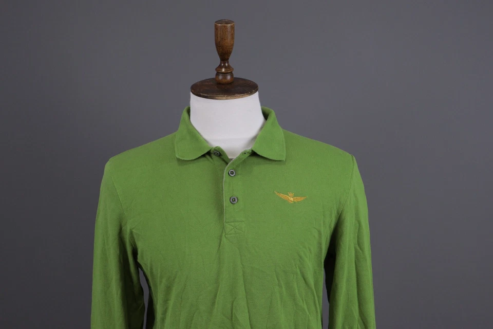 Polo de rugby de manga larga verde Aeronautica Militare talla XL Foto 2 de 4