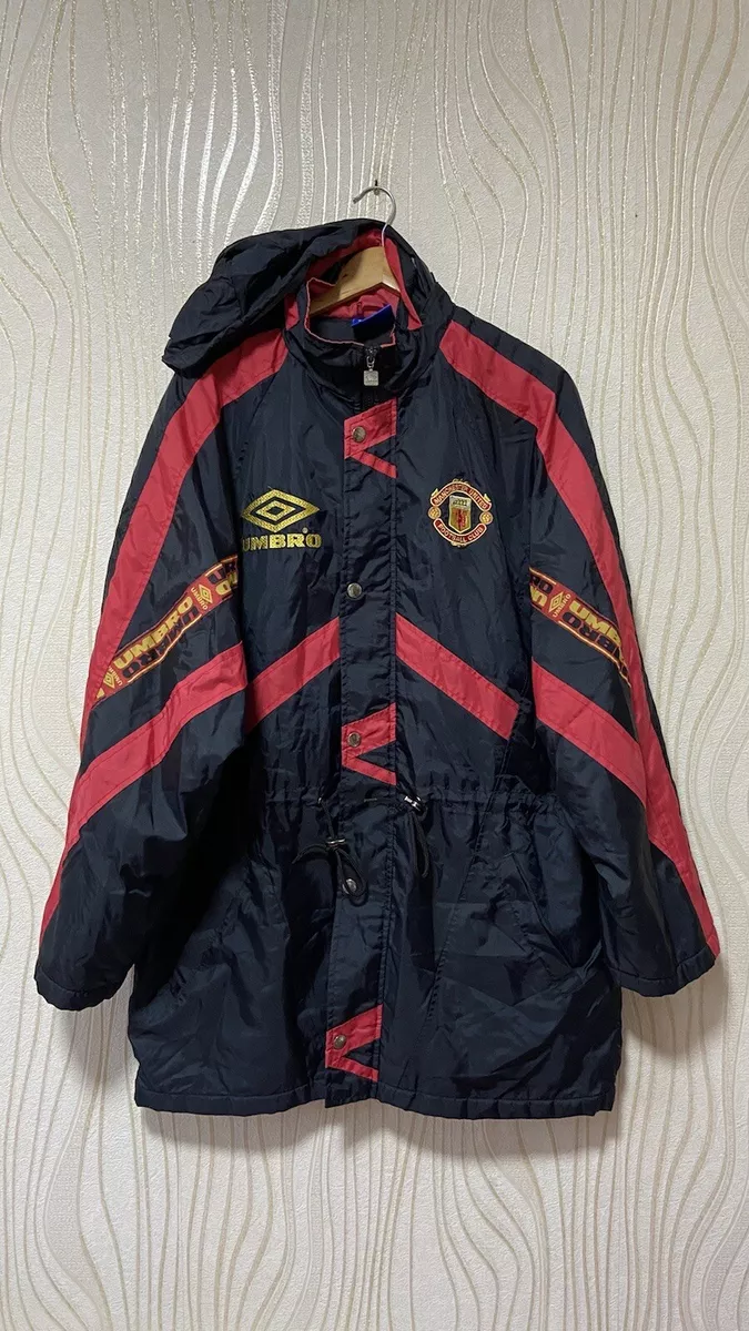 MANCHESTER UNITED 90s FOOTBALL SOCCER COAT JACKET UMBRO sz XL MENS