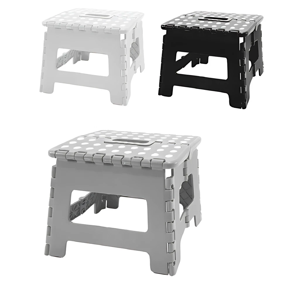 SGABELLO PIEGHEVOLE PLASTICA PORTATILE DA VIAGGIO ANTISCIVOLO CAMPEGGIO CUCINA - Immagine 3 di 4