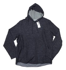 Vince Men's Heather Coastal Blue Cotton Wool Blend Pullover Hoodie