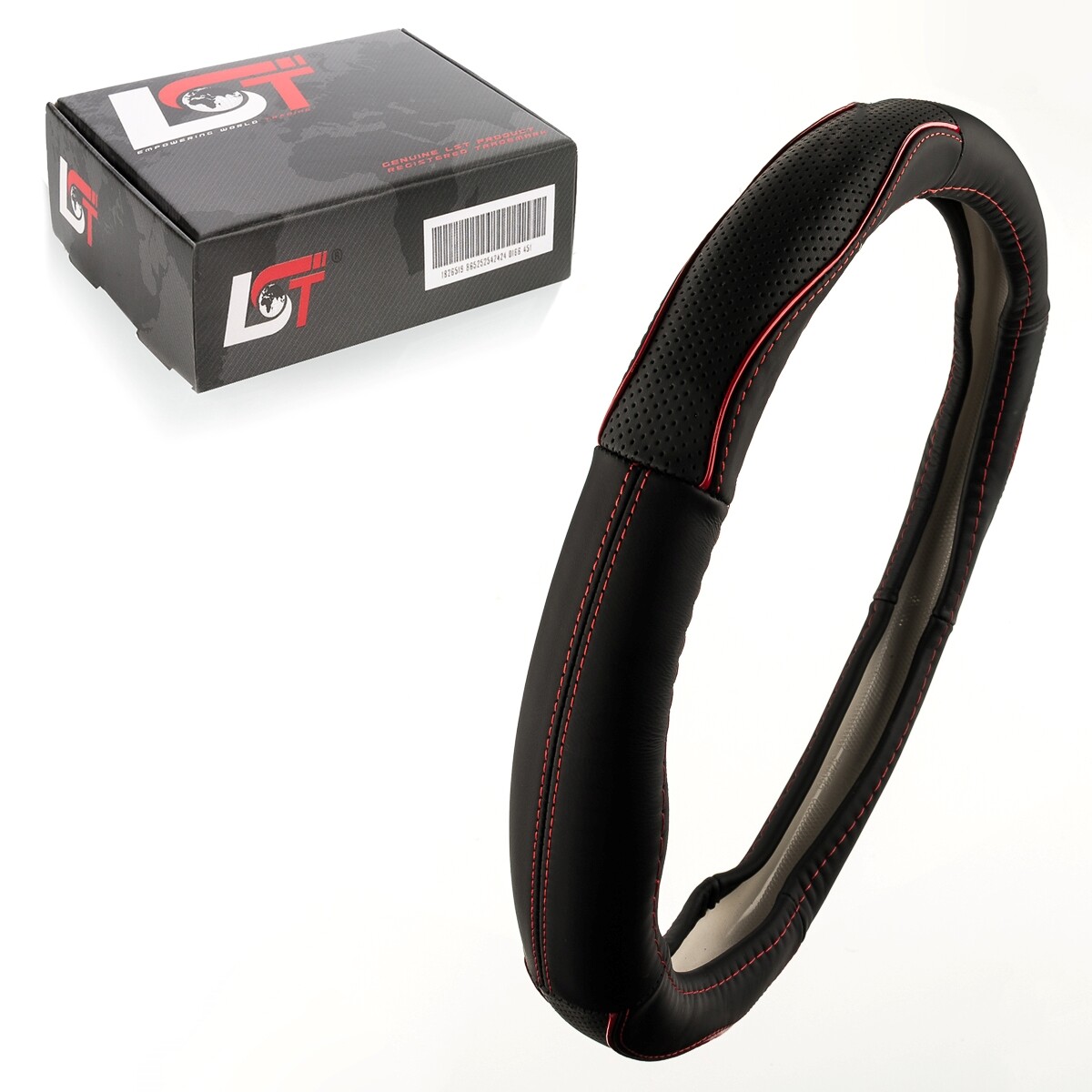 Steering Wheel Cover Ø 38X9Cm Black Red For AUDI TT 8J 8N FV