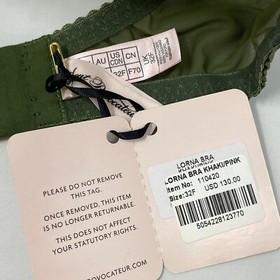 Agent Provocateur Lorna Khaki Pink Bra 32F NWT
