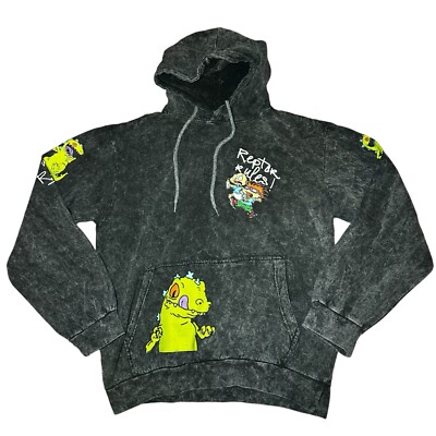 NICKELODEON RUGRATS Hoodie Adult S Unisex Sweatshirt We Want Reptar Rules Gray