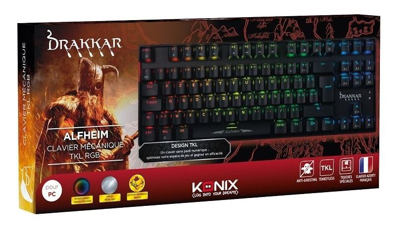 Clavier Drakkar Alfheim TKL compact idéal pour le jeu vidéo sur petit bureau