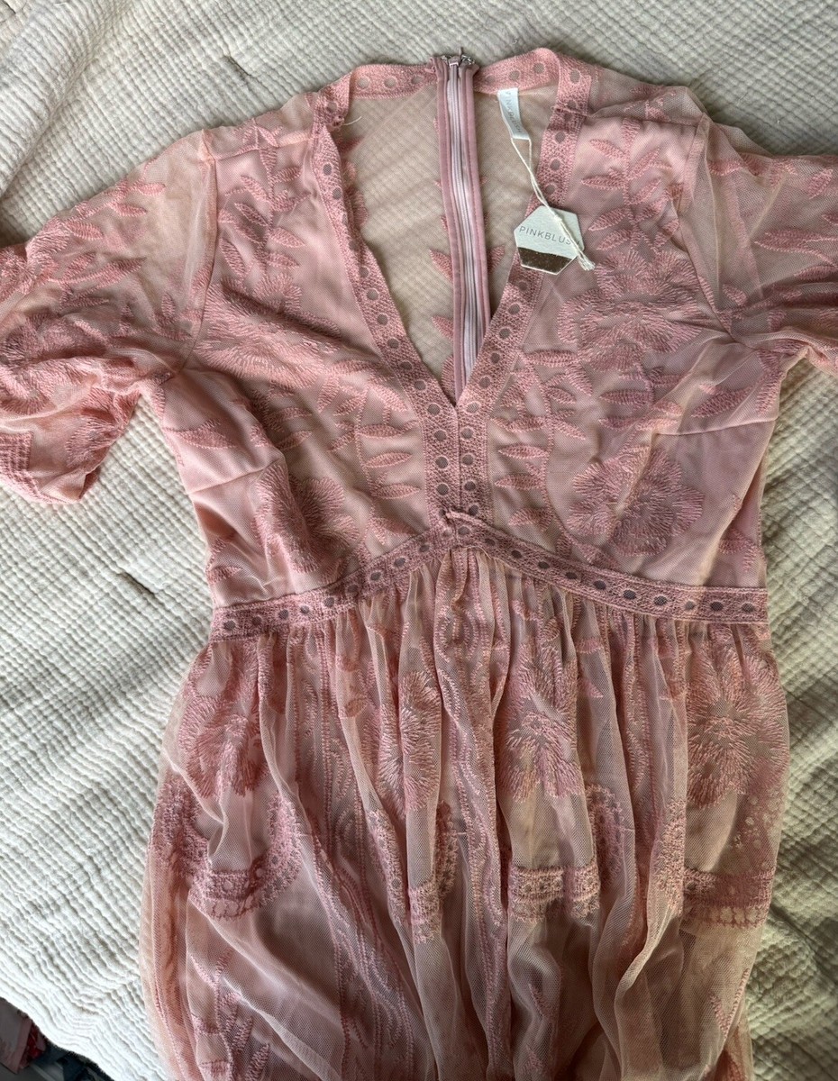 Pink Blush Maternity Dress Light Pink Lace Mesh Overlay Maternity Maxi Dress  | eBay