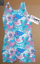 Look It Gymnastic Biketard Multi Color Blue/Pink Print Girls Sizes 172
