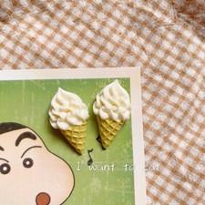 Ice cream white cone summer cute fashion earrings