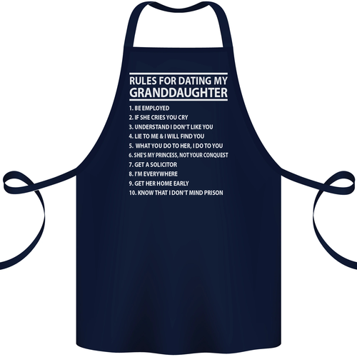 Dating My Granddaughter Grandparents Day Cotton Apron 100% Organic - Picture 3 of 14