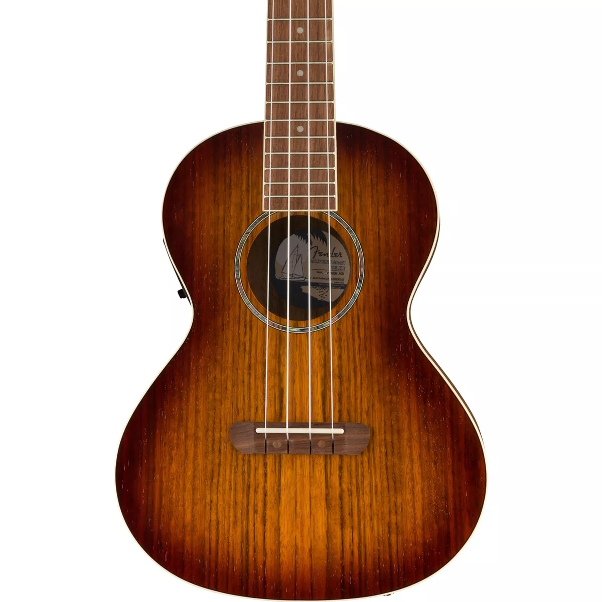 Fender Rincon Acoustic Electric Tenor Ukulele Aged Cognac Burst w