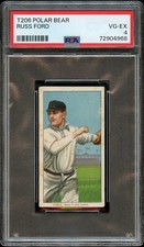 1909-11 T206 Russ Ford HOF NEW YORK, POLAR BEAR PSA VG-EX 4