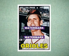 Bill Dillman Baltimore Orioles 1967 Style Custom Baseball Art Card