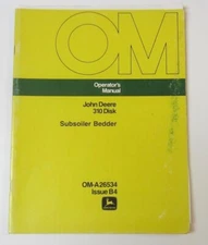 John Deere Operators Manual 310 Disk