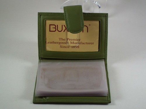 Buxton Green Leather Card Holder Wallet - Picture 5 of 6