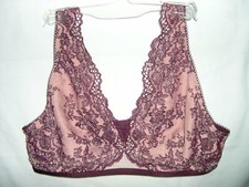 Victoria's Secret Dream Angels PINK BURGUNDY Lace Wireless Bralette Bra LARGE