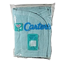 NOS VTG Carters GREEN 30X40 Cotton Waffle Weave Thermal Baby Receiving Blanket