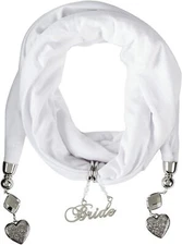 Lillian Rose Bride Scarf 68" WHITE Bachelorette Party Wedding Veil Head Wrap Boa