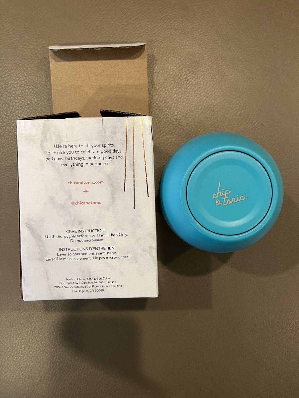 Chic & Tonic Coral Sea Collection Wine Tumbler in Blue Ombre BNIB