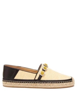 NEW Fabrizio Viti Raffia Catania Flat Espadrilles With Daisy IT39