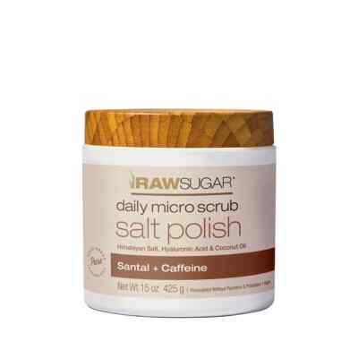Raw Sugar-Sugar Daily Micro Scrub Salt Polish  Santal + Caffeine 15 oz