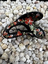 Handpainted Hair Clip - Red Flowers