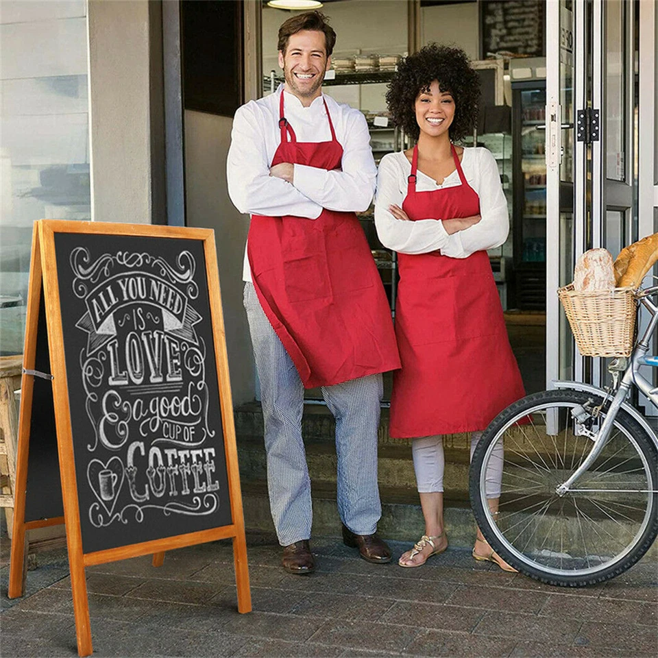 Large Folding Business Cafe Shop Blackboard A Frame Wood Chalkboard Universal - Image 4 of 4