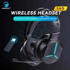 Wireless Gaming Headset, Bluetooth RGB Mic, Low Latency, PS5 Switch Xbox PC