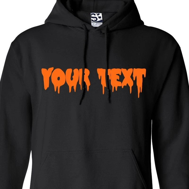 Custom Creep HOODIE Personalize Scary Halloween Blood Drip Sweatshirt Women  Mens