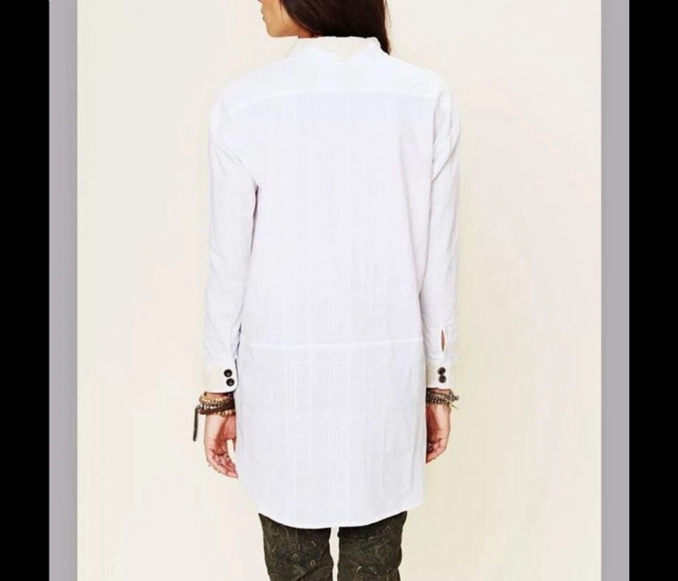 Camisa Free People By Artisan De Luxe Edición Limitada Bordada Delantera con Botones Pequeña Foto 2 de 4
