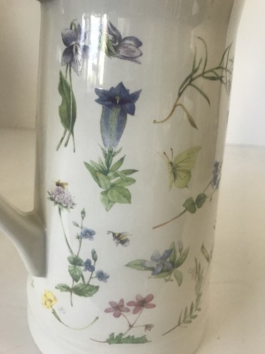 Jarra de porcelana vintage Marjolein Bastin prado de flores silvestres 48 oz para mariposas - Imagen 9 de 12