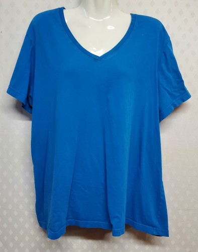 Lady Foot Locker LFL V-neck T-shirt Women's XXL Cotton Medium'-Blue - Picture 2 of 4