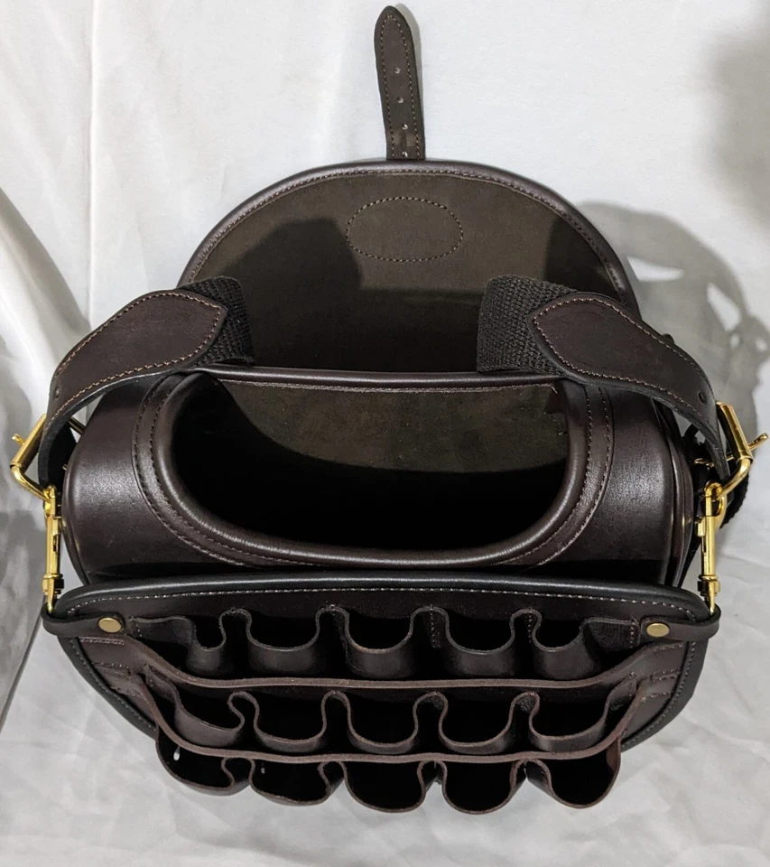 Bolsa de cartucho de cuero de primera calidad con clip antiguo extraíble a juego - Imagen 3 de 4