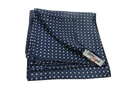 FOULARD UOMO di SETA STAMPATA FAZZOLETTO DA COLLO BLU CASHECOL MODA GIOVANE - Photo 2/15