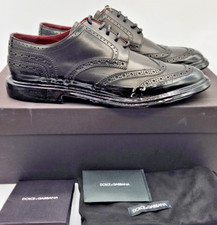 Dolce Gabbana Michelangelo Lucido Derby Black Leather Oxford Shoes UK8 EU42 US9
