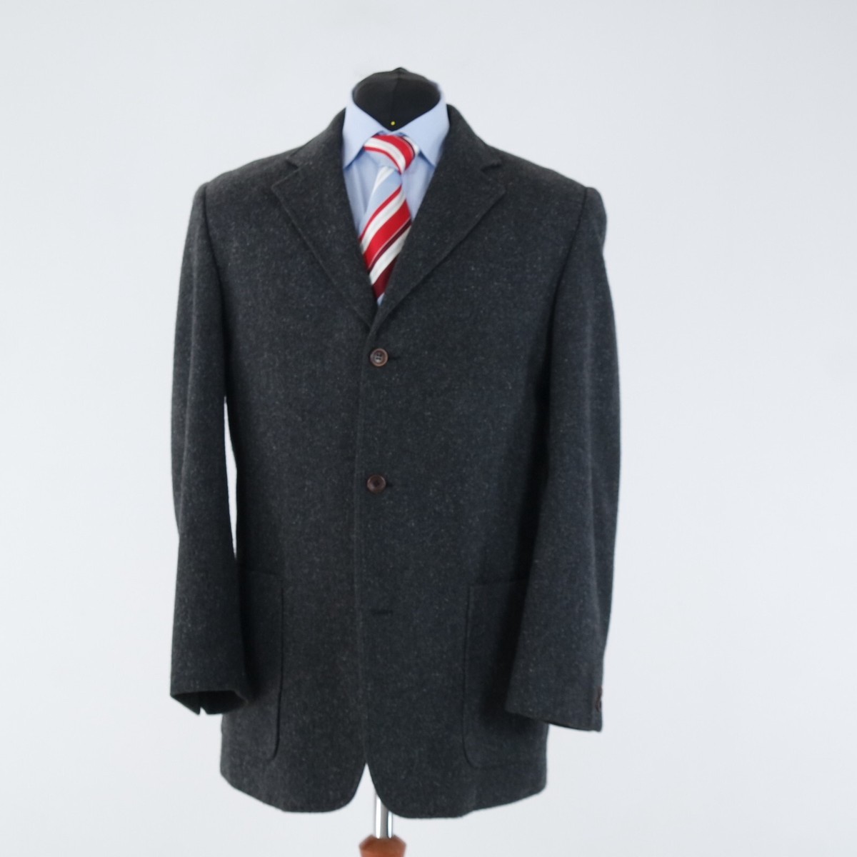 Mens Vintage Sport Coat 42R US Size STONES Dark Grey Wool