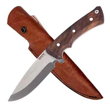 OHIY Handmade Bushcraft Knife 4116 German Steel 4-1/2in Blade Leather Sheath