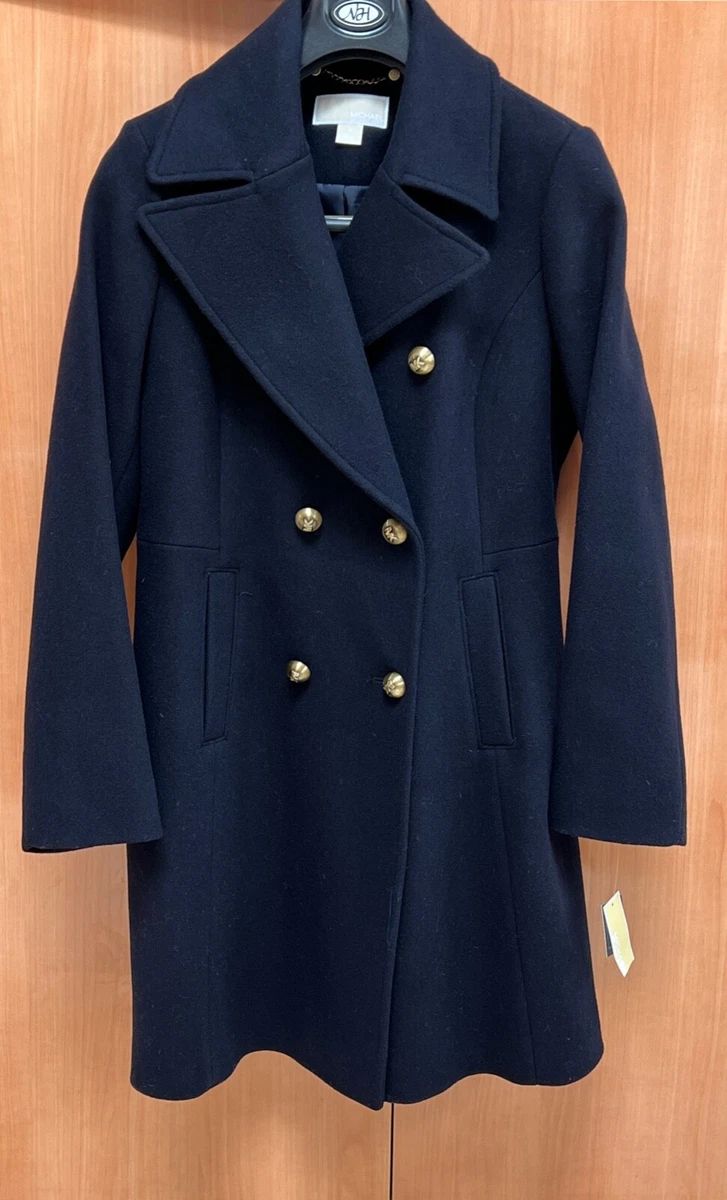 MICHAEL KORS DOUBLE BREASTED PEA COAT BRAND NEW with TAGS size M navy