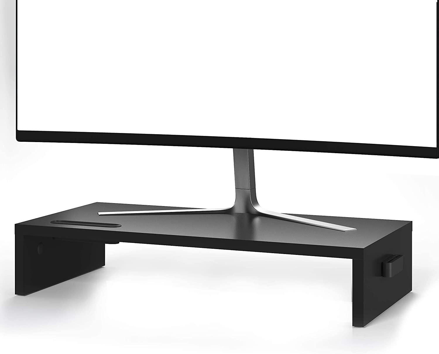 BONTEC Wood Monitor Stand Riser, Desk Monitor Stand with Smartphone Holder-54cm
