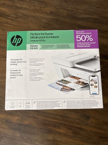White, Unopened HP DeskJet 4255E All-in-One Printer. Supports Apple AirPlay
