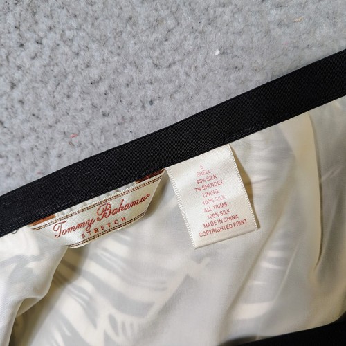 Tommy Bahama Skirt Women's 6 Ivory Black Tropical Floral Silk Blend A-Line - Picture 10 of 10