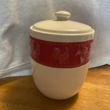 Essential Home Red Roster Canister With Lid