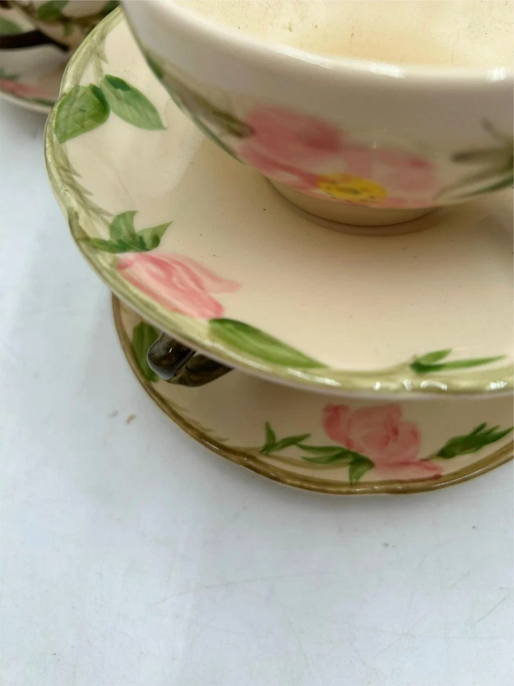 10) FRANCISCAN DESERT ROSE CUPS & SAUCERS 10 SETS - Image 2 of 3