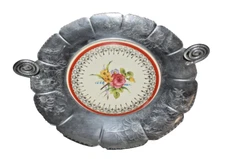 Farber & Shlevin Paden City Pottery Aluminum/Pottery 14” Double Handled Tray USA