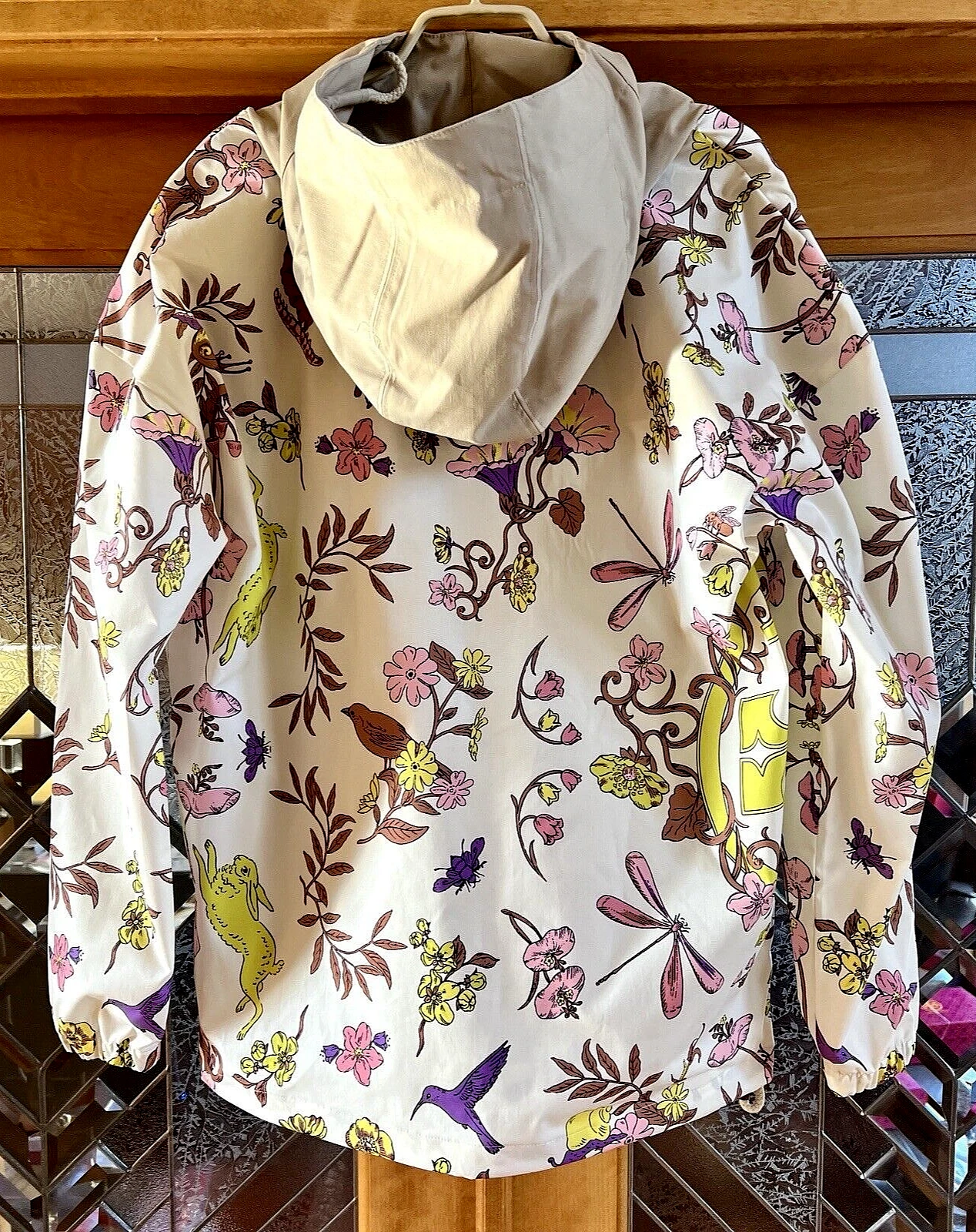 TORY BURCH GIACCA MEZZA ZIP NYLON ANORAK NUOVA AVORIO PRATO TAGLIA US M NUOVA CON ETICHETTE